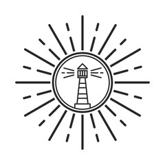 Canvas Print - Lighthouse logo. Tower icon. Marine symbol. Vector eps 08.