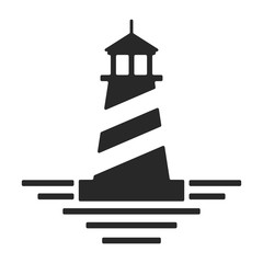 Sticker - Lighthouse logo. Tower icon. Marine symbol. Vector eps 08.