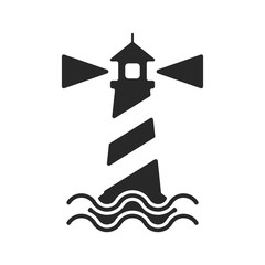 Sticker - Lighthouse logo. Tower icon. Marine symbol. Vector eps 08.