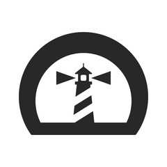 Sticker - Lighthouse logo. Tower icon. Marine symbol. Vector eps 08.