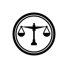 Poster - Justice scale logo. Law icon. Attorney symbol. Vector eps 08.