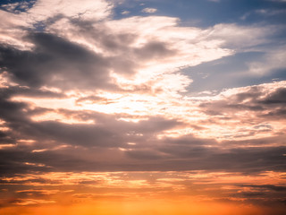 Wall Mural - Light in the evening. Beauty and Color of the sky at sunset. For background and backdrop.