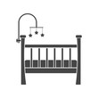 Baby Crib icon, Wooden Crib Stock Vector 