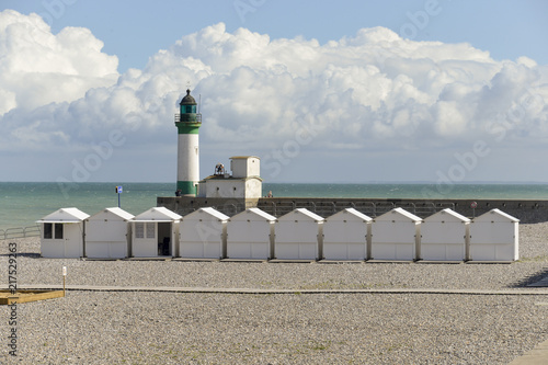 Phare Cabines De Plage Le Tréport Seine Maritime Région