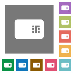 Poster - Chip card square flat icons