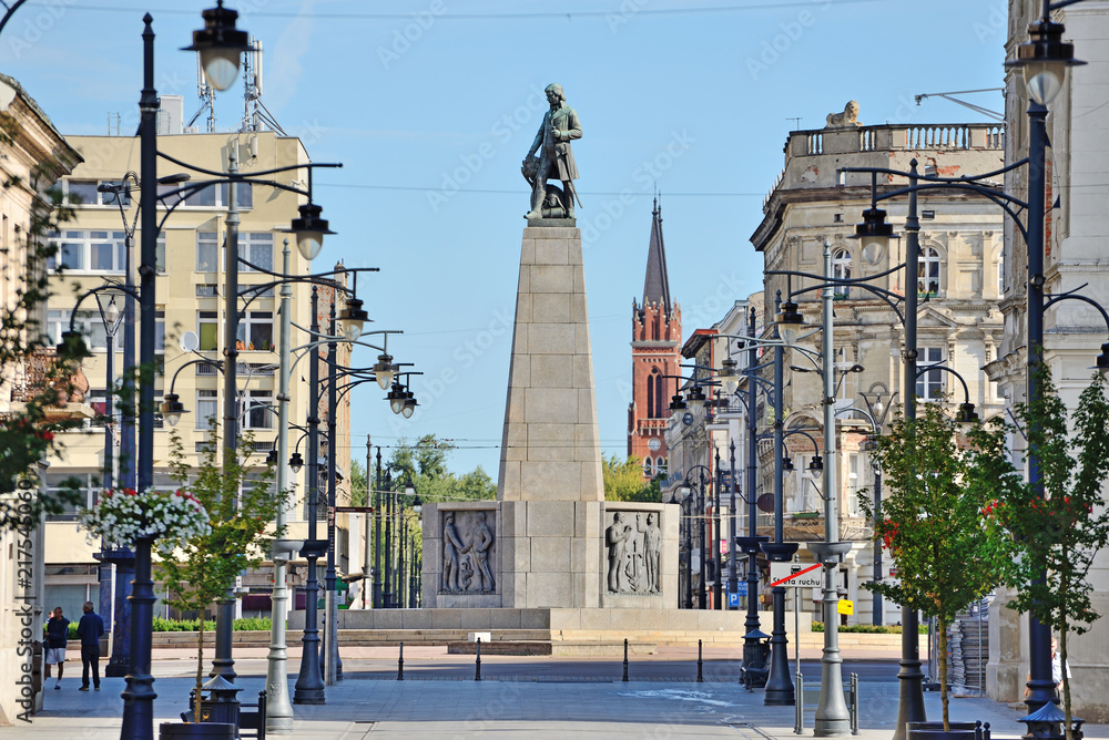 Łódź, Poland - view of Freedom Square - obrazy, fototapety, plakaty 