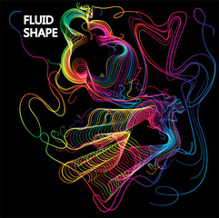 Poster - Moving colorful lines of abstract background