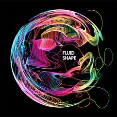 Poster - Moving colorful lines of abstract background