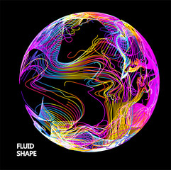 Poster - Moving colorful lines of abstract background