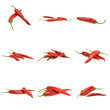 Pakiet czerwonych papryczek chili na białym tle