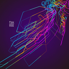 Poster - Moving colorful lines of abstract background