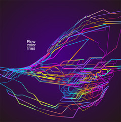 Poster - Moving colorful lines of abstract background