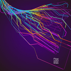 Poster - Moving colorful lines of abstract background
