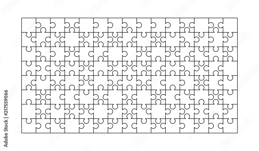 120 white puzzles pieces arranged in a rectangle shape. Jigsaw Puzzle ...