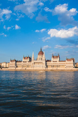 Wall Mural - View of the beautiful  building of hungarian parliament on the bank of Danube river, Budapest, Hungary