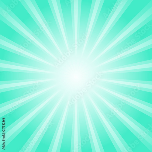Sunlight Retro Faded Background Turquoise Color Burst Background