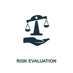 Wall Mural - risk evaluation icon. line style icon design from insurance icon collection. ui. illustration of ris