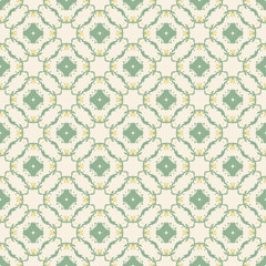 Retro geometric pattern in repeat. Fabric print. Seamless background, mosaic ornament, vintage style.