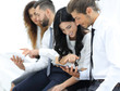 © ASDF - business team talking, sitting in the corridor