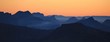 Mountain ranges at sunset. View from Mount Niesen.