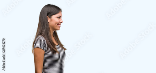 Young Beautiful Hispanic Woman Looking To Side Relax Profile Pose With Natural Face With Confident Smile Buy This Stock Photo And Explore Similar Images At Adobe Stock Adobe Stock,Anime Drawing References Hair