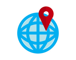 Canvas Print - globe marker symbol logo image vector pin locate