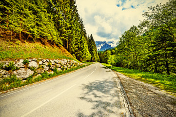 Canvas Print - Winding asphalt road