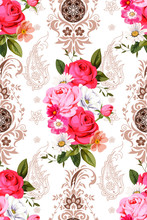 Seamless Pattern With Indian Motives And Roses
