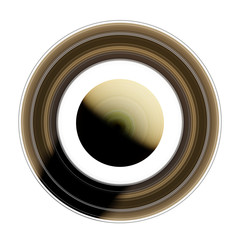 Wall Mural - planet saturn isolated on white background, top view