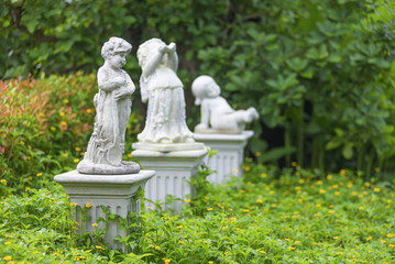 Statue in the beautiful natural garden