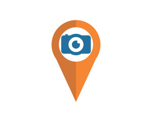 Canvas Print - camera marker map symbol logo image vector pin locate
