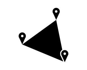 Canvas Print - triangle marker map black silhouette pin locate path image vector icon logo symbol