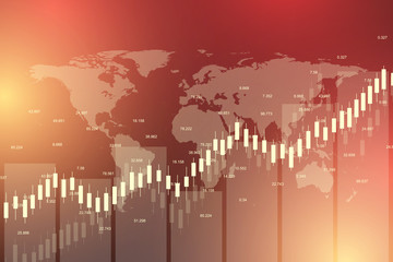 Stock market or forex trading graph chart suitable for financial investment concept. Economy trends background for business idea. Abstract finance background. Vector illustration.