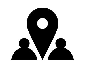 Canvas Print - black marker black silhouette pin locate path image vector icon logo symbol