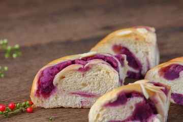 Wall Mural - delicious handmade bread food on old wooden