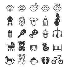 Baby Icons Set. Vector Illustration.