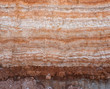 Natural cut of soil with different layers