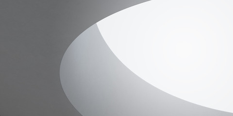 Fototapete - 3D stimulate of  curve concrete interior space with sun light cast the shadow on the wall and floor,Perspective of minimal design architecture,3d rendering	