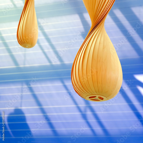 Fotografie, Obraz Geometric figures soar in the air is very unusual and beautiful.