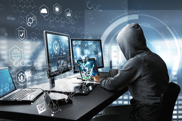 hacking and information concept