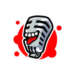 Laugh mic Mascot Design Vector