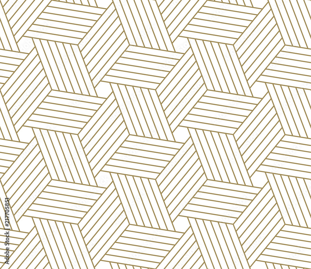 Modern simple geometric vector seamless pattern with gold line texture ...