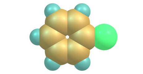 Poster - Chlorobenzene molecular structure isolated on white