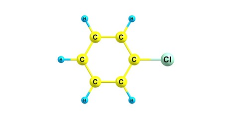 Poster - Chlorobenzene molecular structure isolated on white