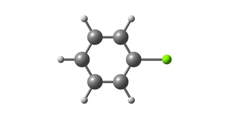 Poster - Chlorobenzene molecular structure isolated on white