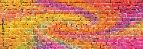 colorful brick wall backgro...