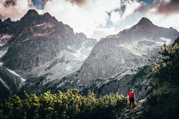 woman hike in mountains