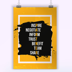 Wall Mural - Inspiring motivation quote about Partnership. Vector typography poster and t-shirt design, office decor. Distressed background