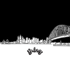 Sydney skyline, outline