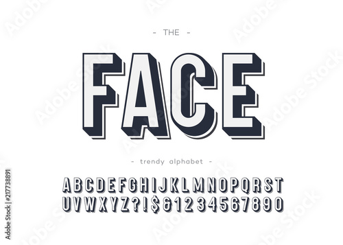 Vector Face Font Bold Style For Logo Decoration Party Poster T